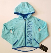 NWT Nike Therma Girl's Dri-Fit Zip Up Hooded Jacket Sweatshirt Size 5