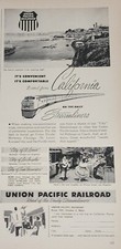 Union Pacific Railroad Picture Magazine Ad Trai Vintage Streamliner Art