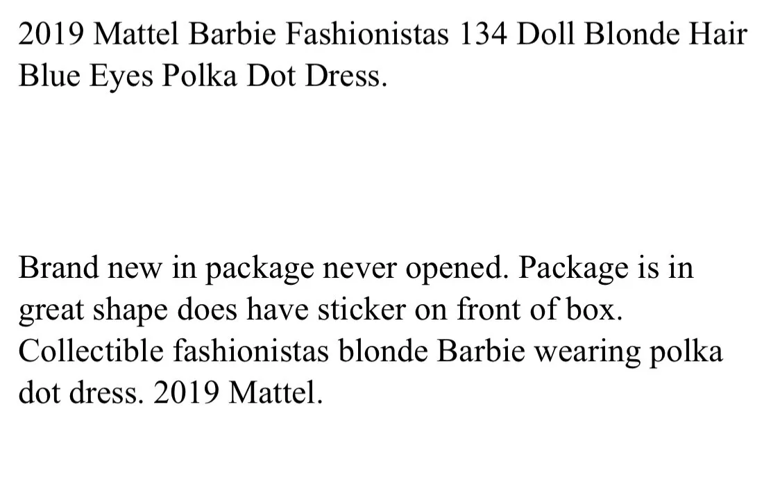 Barbie fashionistas on sale 2019 mattel