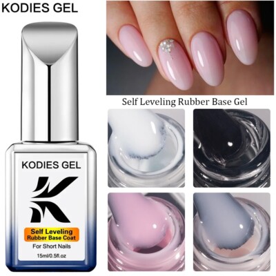 Russian Self Leveling Rubber Base Gel Nagellack Clear White Semi Permanent