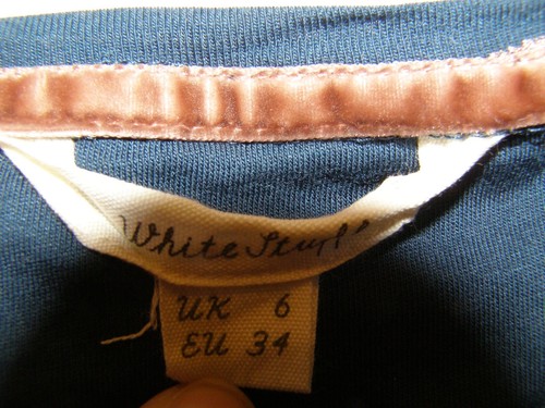 White Stuff size UK 6 soft jersey cotton and modal teal top with copper spots - Picture 6 of 6