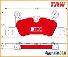 Brake pad set, disc brake DTEC COTEC TRW GDB1875DTE