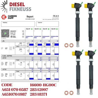 4x Einspritzdüse A6510704987 A6510700587 SPRINTER-C-E Klasse