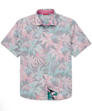 128 Tommy Bahama Tropics Printed Seersucker Sport Shirt, Nova Wave Midnight, XL