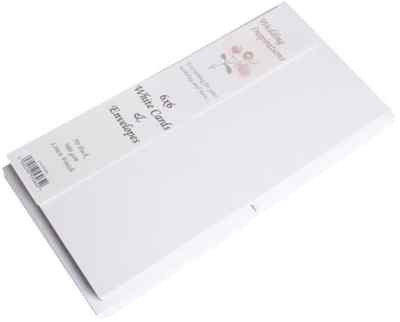 50 x 6'' x 6'' WEISSE LEINENSTRUKTUR LEERE KARTEN 300 g/m² & UMSCHLÄGE 120 g/m² BASTELN