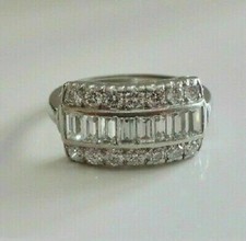 1 CTW White Baguette Cut Simulated Diamond Classic Halo Wedding 925 Silver Ring