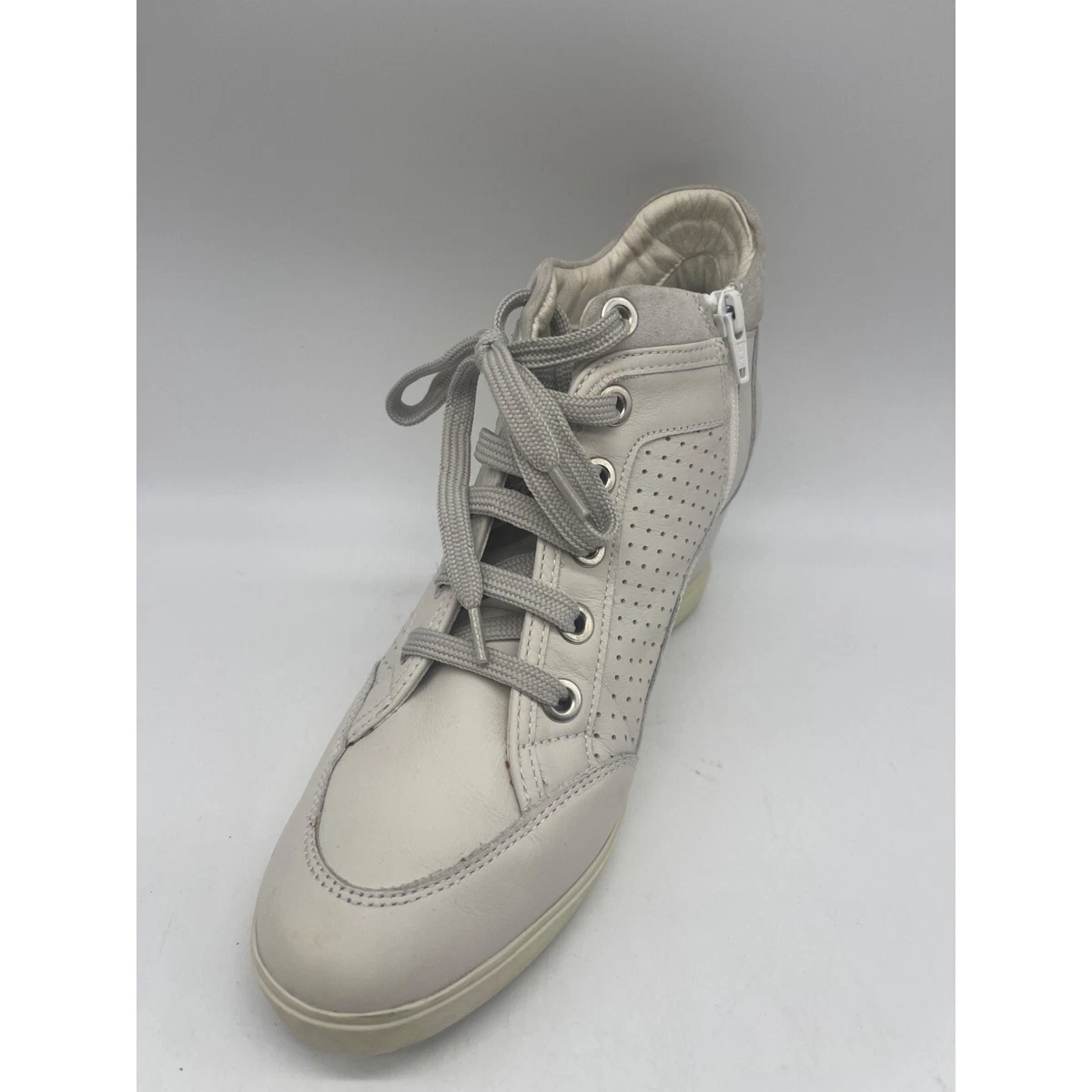 Geox Perforated Side Zip Wedge Shoe Size 40 9.5 eBay