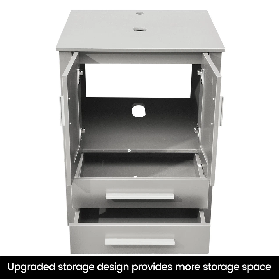 Elegante juego de lavabo tocador de baño decoración de 24", lavabo sobre encimera lavabo Foto 4 de 4