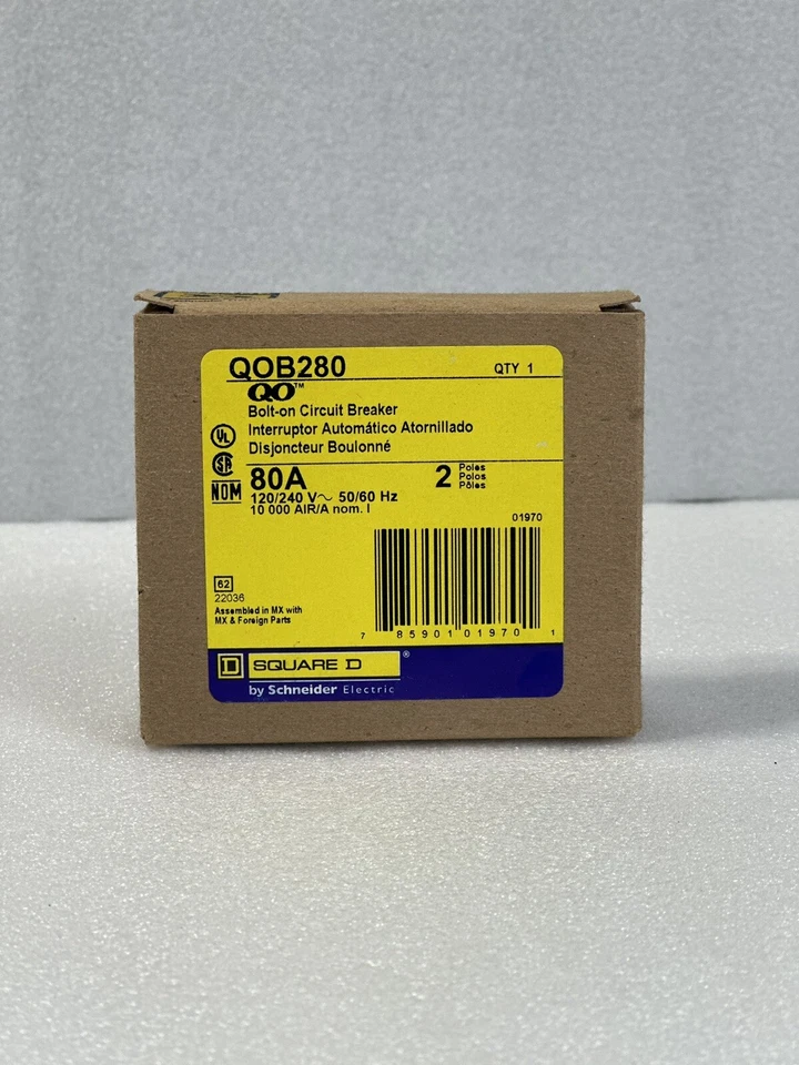 QOB280 QOB 2Pole 80Amps 120/240Volt Bolt-On BRAND NEW Square D Circuit Breaker - Image 2 of 3