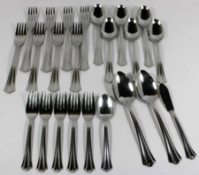 23 Pce ONEIDA Modern Kimbra Stainless Steel Flatware - Forks, Spoons, Spreader