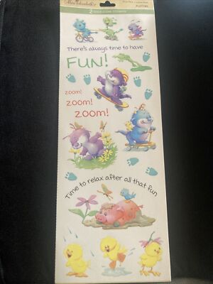 Miss Elizabeth s Stickers Playtime Cute Monsters Animals Playing Bike Scooter 
