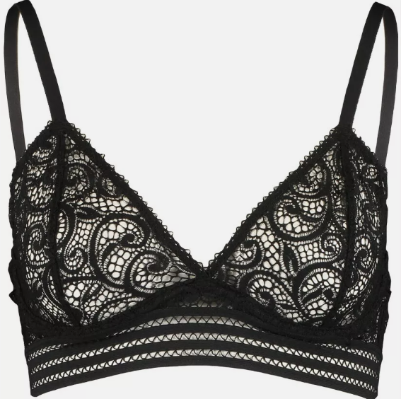 BNWT Else Lingerie Black Lace Bralette Long Line Bra Adjustable Size 34B RRP £94