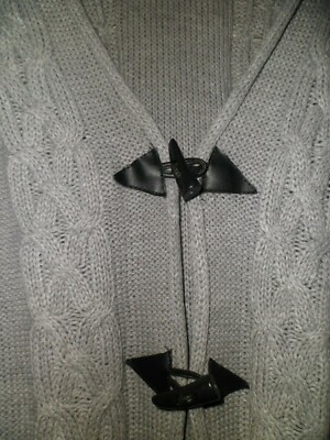 NWOT Women's Yoki Gray Crocheted Button Long Sleeve Cardigan