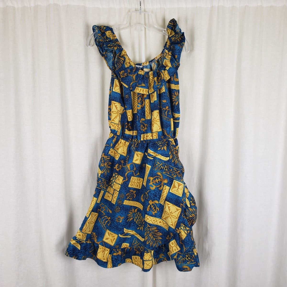 Vintage Koko Keike Hawaii Floral Hawaiian Faux Wrap Twirl Dress - Main Image