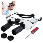 6.0x Magnification Dental Loupes, Prismatic Keplerian Style Titanium Frame 420mm