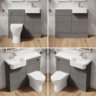 Hudson Reed Fusion 1000mm Semi-Recessed Combination Vanity & WC Unit Anthracite