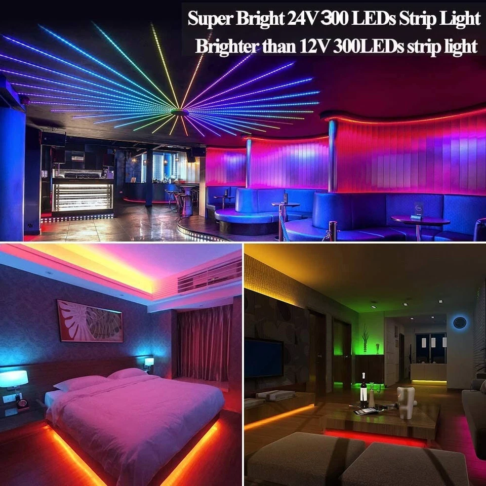 32.8ft RGB LED Strip Light Kit 600 LEDs Adhesive LED Tape Light for Home Decor - Image 4 of 4
