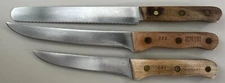 Vintage Chicago Cutlery Boning Skinning Bread Knives Walnut Handles CT7 C66 C61