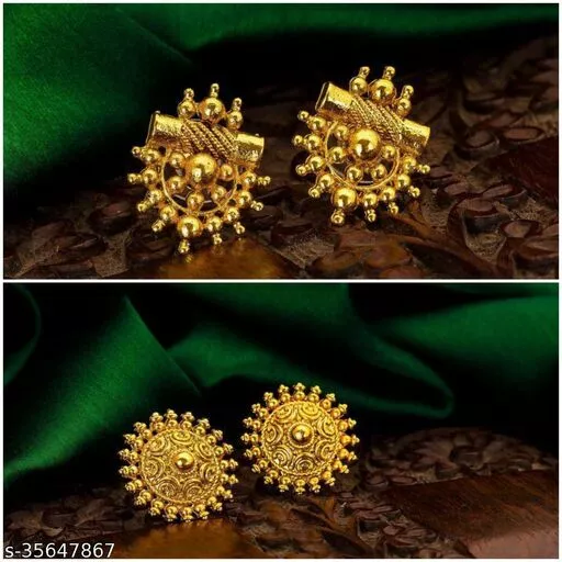 ARNINE – Gold Plated Silver Earrings – 127 | kerala fashion jewellery –  Arnine Jewellery