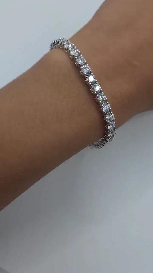 6.50 Ct Round Cut Natural Diamond Tennis Link Bracelet Solid 950 Platinum 7.5" - Image 2 of 4