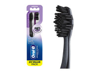 Oral-B 3D White Charcoal toothbrush, 2 count SOFT manual tootbrush pack, Whitens
