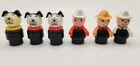 Vintage Fisher Price Little People 3 Dogs Black/white  & 3 Firemen Lot