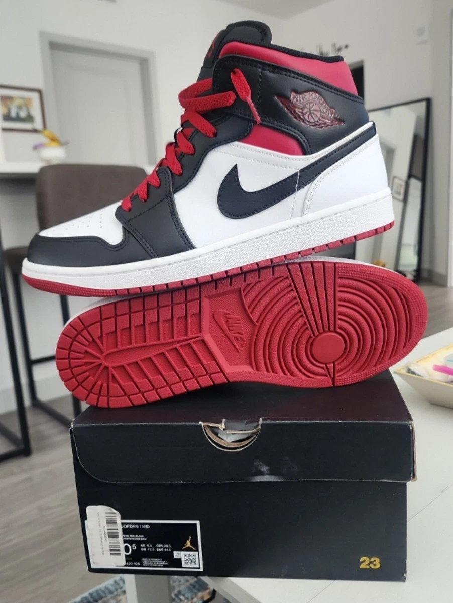 Jordan 1 Mid Black Red for Sale | Authenticity Guaranteed | eBay