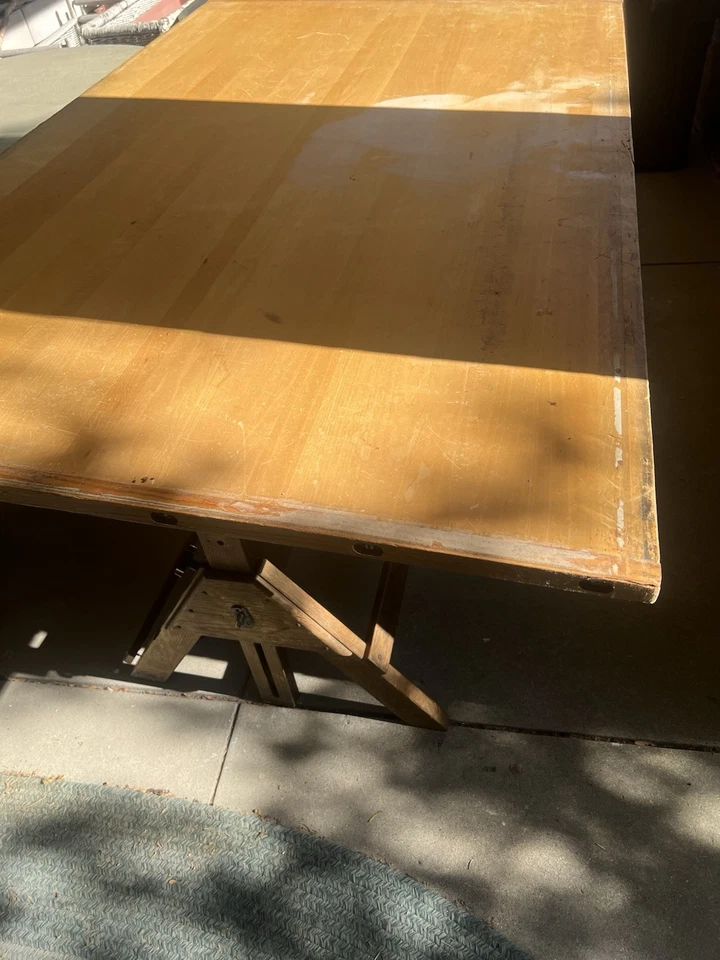 Enorme mesa de dibujo vintage HAMILTON Two Rivers Wisconsin - mediados de siglo años 50 Foto 2 de 4