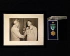 1950s US Army Commendation Medal in Acrylic Case w/ USAF Award Photo - NAMED — photo 1