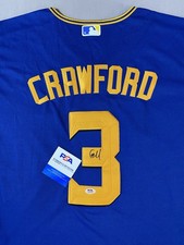 SEATTLE MARINERS- JP CRAWFORD AUTOGRAPH #3 CITY CONNECT NIKE JERSEY PSA AQ14126
