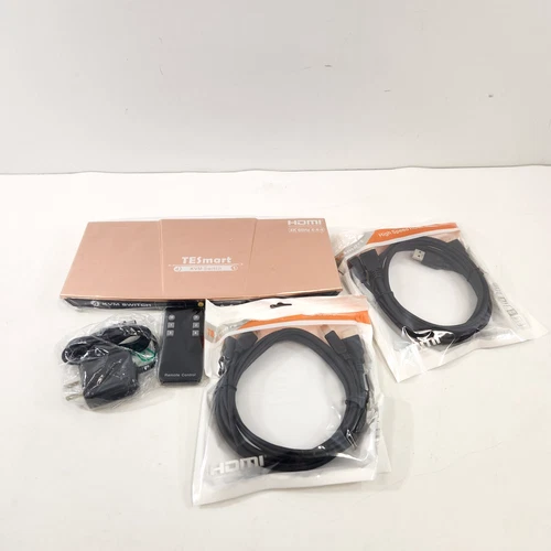 TeSmart 4 Port KVM Switch NEW (no box) HDMI 2.0 Gold 4K 60Hz 4:4:4