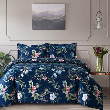 Luxury Velvet Floral Queen Duvet Cover Set, Soft Touch, 3-Piece Multicolor