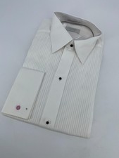 Eton Dress Shirt Mens L 16 - 41 White Striped Contemporary Fit Formal Button Up