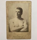 RARE C.1890s JAMES J CORBETT CABINET CARD PHOTO BOXING CHAMPION O’BRIEN BACK