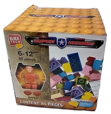 BLOCK TECH Super Heroes Building Block Set 85 Pieces BRAND NEW 6-12 Years EASY