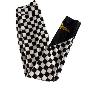 Indianapolis Motor Speedway Leggings Womens Small Checkered Flag Stretch Racing