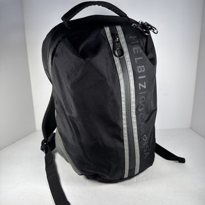 Go Carpisa Helbiz Backpack Travel Compact Safety Pockets Black/ Nylon GUC Euro