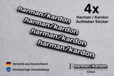 4x Harman Kardon Lautsprecher Aufkleber Sticker Audio - Aluminium Embleme 43x5mm