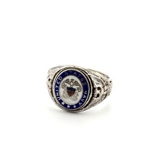 Größe: 12,5 United States Navy 925 Sterling Silber Emaille Ring 12,5 g