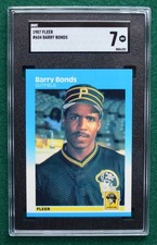 Barry Bonds rookie card graded SGC 7 Near Mint  1987 Fleer Pirates Giants RC. rookie card picture