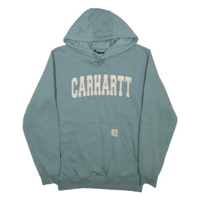 CARHARTT Sweat à Capuche Homme Vert S Coton Mélangé Style Pull - Photo 1/4