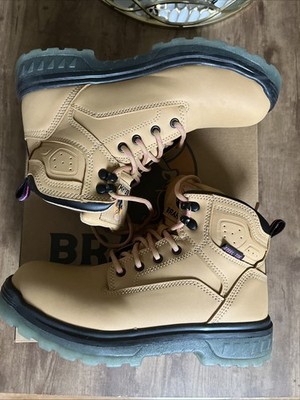 New BRAHMA Women's Wheat Combustion Steel Toe Work Boots - Size 7