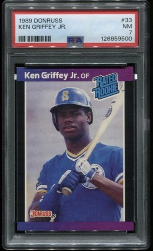 1989 Donruss Baseball Card #33 ~Ken Griffey Jr.~ Rated Rookie (RC) *HoF* ~ PSA 7