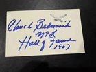 CHUCK BEDNARIK AUTH. HOF AUTOGRAPHED 3 X 5 INDEX CARD EAGLES