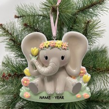 Personalized Baby Elephant Girl and Boy in Ornament Baby's First Christmas