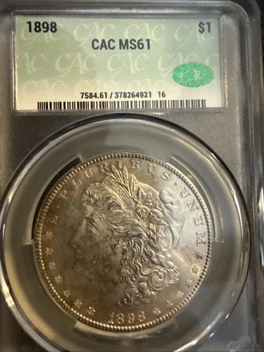 Toned 1898 Cac Ms61 Morgan