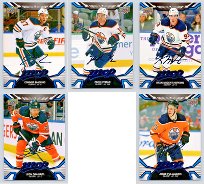 Edmonton Oilers  5 Card Team Set 2022-23  MVP Blue Script (main Photo Only)