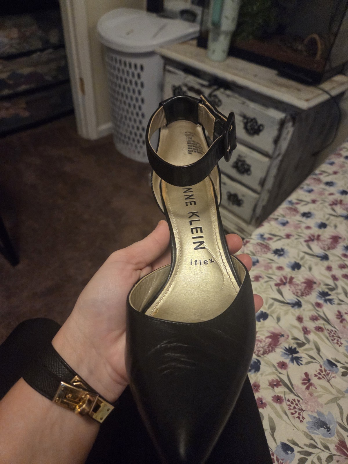 Black ANNE KLIEN Iflex Kitten Heel