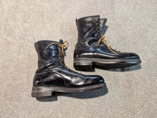 Vintage US Army Boots Mens 10 1/2 Black Addison Biltrite Military 1970s Leather