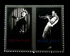 US Forever Stamp Scott 4692 4693 Edith Piaf and Miles Davis 2012 Mint MNH Pair
